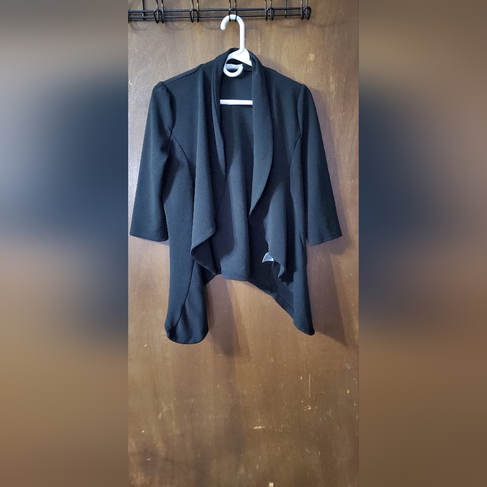 3/4 sleeve open front blazer